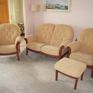 Sofa, 2 Armchairs and a Footstool