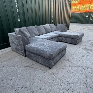 Large Grey U Shape Sofa - Image 3