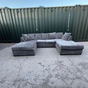 Large Grey U Shape Sofa