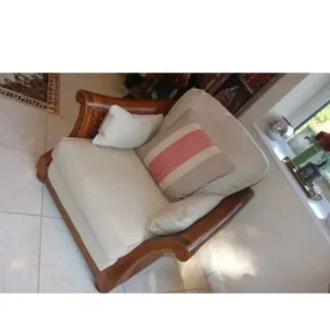 Handmade Multiyork armchair wooden carved bergere - Image 3