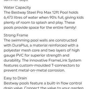 12ft Bestway pool new - Image 2