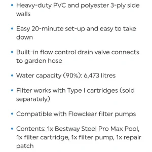 12ft Bestway pool new - Image 3