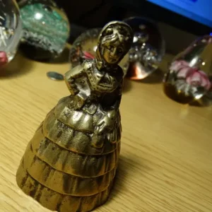 Victorian Solid Brass Crinoline Lady Bell with Clapper - Image 2
