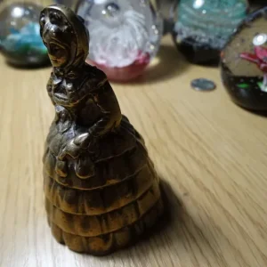 Victorian Solid Brass Crinoline Lady Bell with Clapper - Image 3