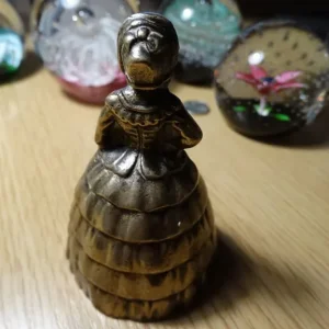 Victorian Solid Brass Crinoline Lady Bell with Clapper - Image 4