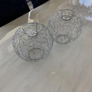 2 Decorative Chrome Pendant Light Fittings