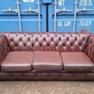 3 seater Brown Chesterfield sofa