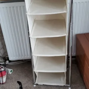 Canvas storage shelves