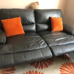 Leather 3-seater sofa recliner - Image 3