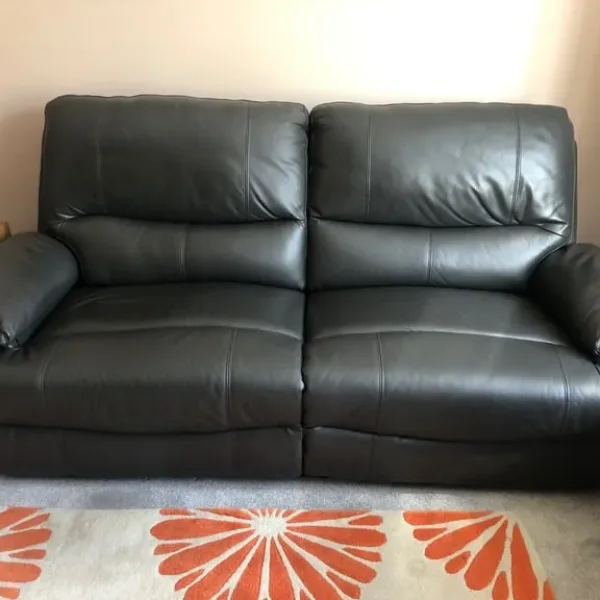 Leather 3-seater sofa recliner