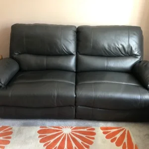 Leather 3-seater sofa recliner