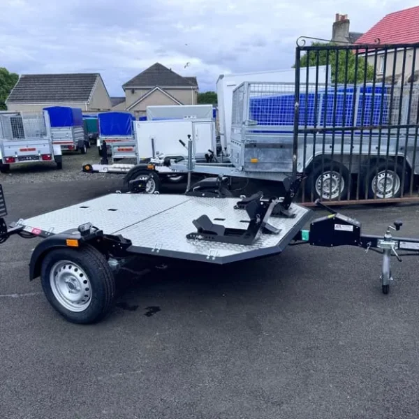 Foldable tiltbed motorcycle trailer 750kg