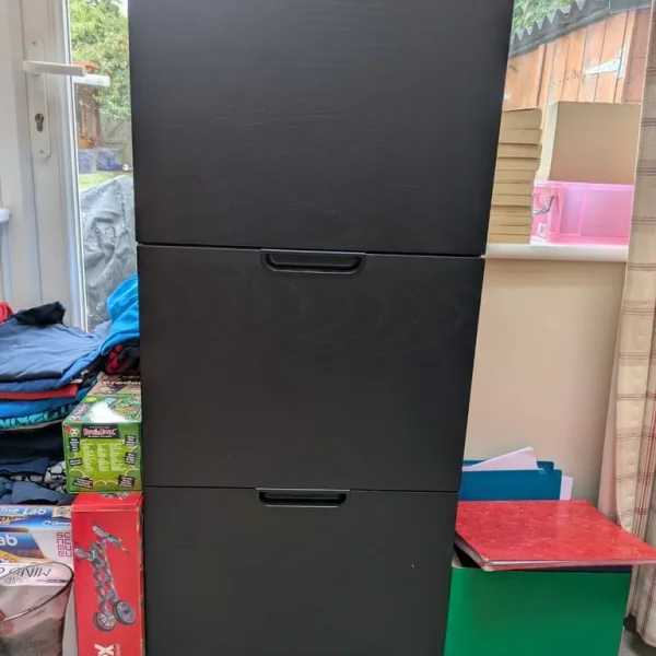 IKEA black 3 drawer filing cabinet