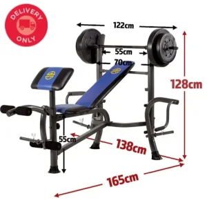 Marcy MWB-36780B Starter Weight Bench with 35kg set and butterfly arms - Image 2