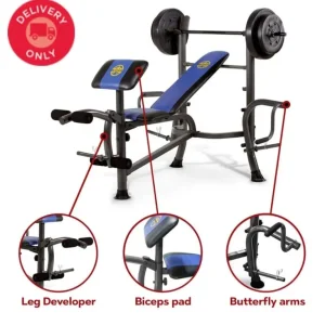 Marcy MWB-36780B Starter Weight Bench with 35kg set and butterfly arms - Image 5