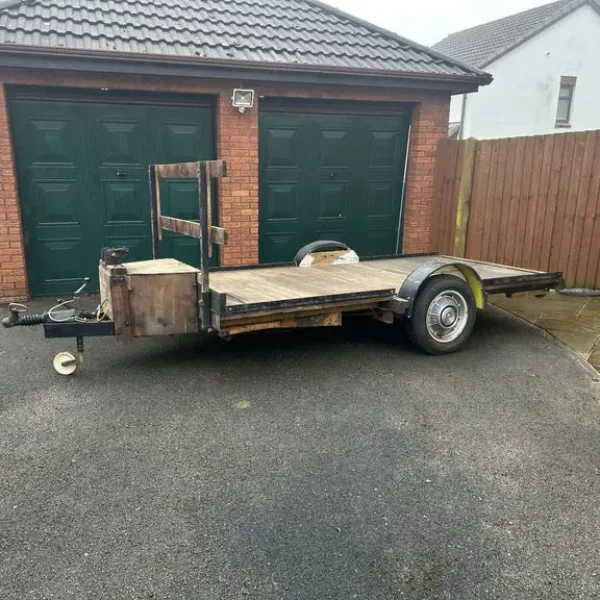 Flatbed Car Trailer - Braked, Wooden Floor, 1.9 x 4.2m