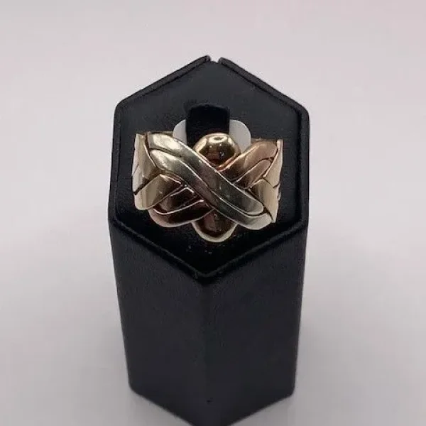 9ct 3-colour puzzle ring