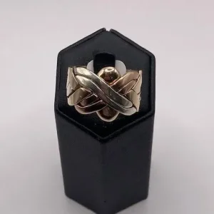 9ct 3-colour puzzle ring