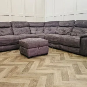 DFS Power Corner Recliner Sofa with Matching Storage Pouffe - Image 3