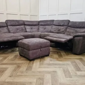 DFS Power Corner Recliner Sofa with Matching Storage Pouffe - Image 4