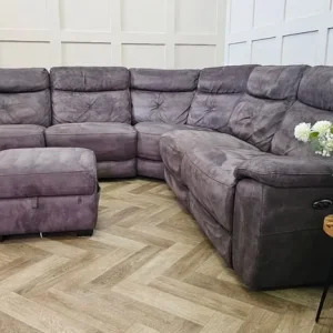 DFS Power Corner Recliner Sofa with Matching Storage Pouffe - Image 5