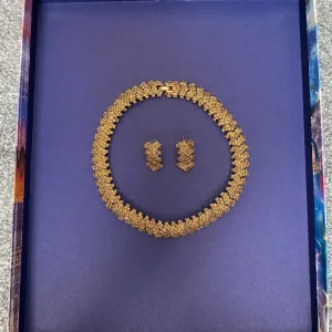 Bronze Costume Jewellery Necklace and Earrings Set - Image 2