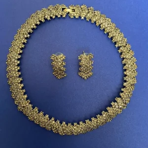 Bronze Costume Jewellery Necklace and Earrings Set
