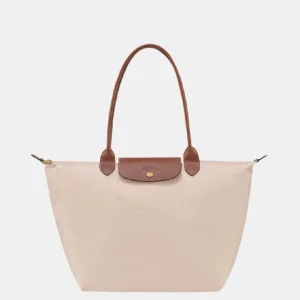 Longchamp Le and Pliage Cream White Paper Tote Bag - Image 2