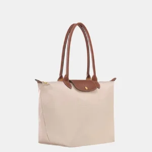 Longchamp Le and Pliage Cream White Paper Tote Bag - Image 4