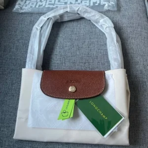 Longchamp Le and Pliage Cream White Paper Tote Bag - Image 8