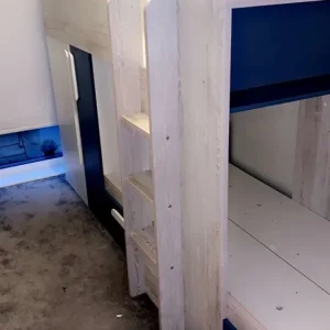 Modern Bunk Bed with Whitewash and Navy Finish - Image 2