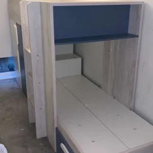 Modern Bunk Bed with Whitewash and Navy Finish - Image 3