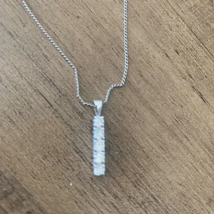 Silver necklace with 5 diamond pendant original retail £1,000 worn but perfect - Image 3