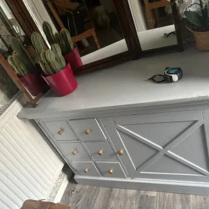 Pale blue solid wood sideboard - Image 2