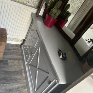 Pale blue solid wood sideboard