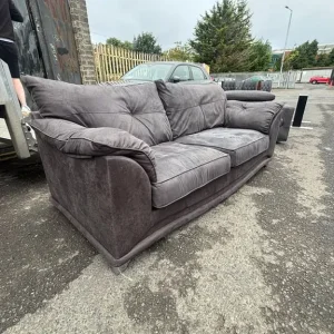 Grey fabric 3 seater sofa - Image 3
