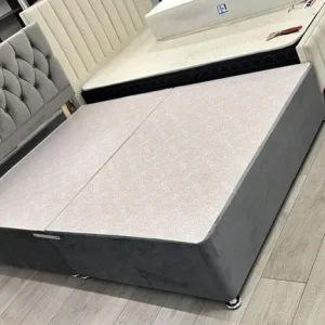 Velvet Divan Bed with Mattress – All Sizes Available
