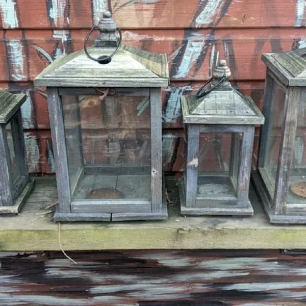 X4 Rustic Lanterns 🌿🕯️