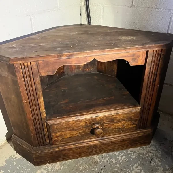 Pine corner tv cabinet