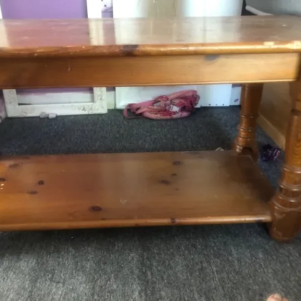 wooden coffee table
