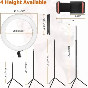 19" Ring Lamp with Tripod and Accessories - Image 4