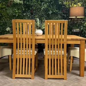 Oak kitchen table and 6 chairs - Image 2