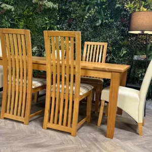 Oak kitchen table and 6 chairs - Image 3