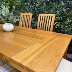 Oak kitchen table and 6 chairs - Image 7