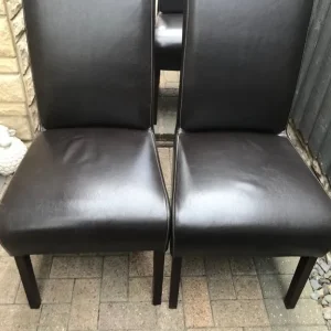 6 Quality Brown Dining Chairs - Image 6