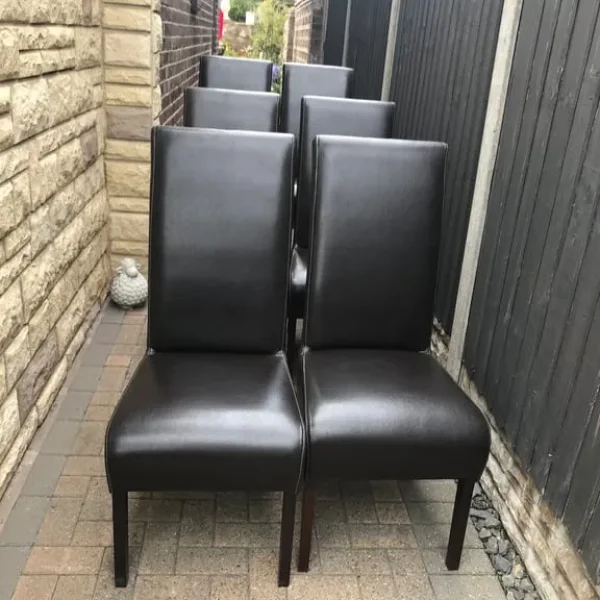 6 Quality Brown Dining Chairs
