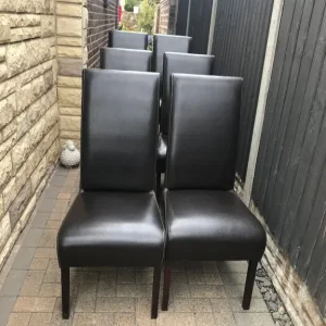 6 Quality Brown Dining Chairs