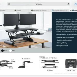 Varidesk pro plus 36 dual monitor converter - Image 3