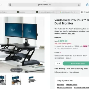 Varidesk pro plus 36 dual monitor converter - Image 4