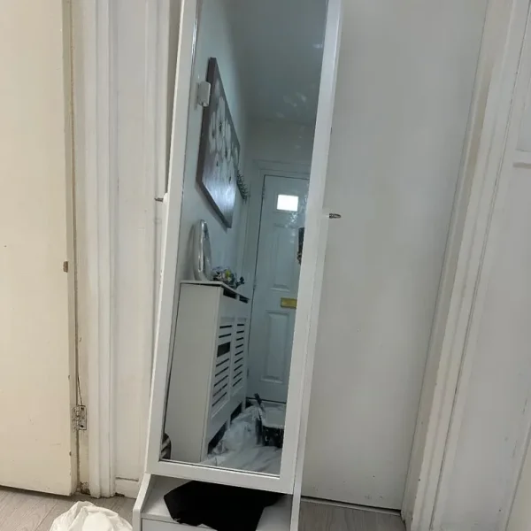 Mirror with storage and LED lights